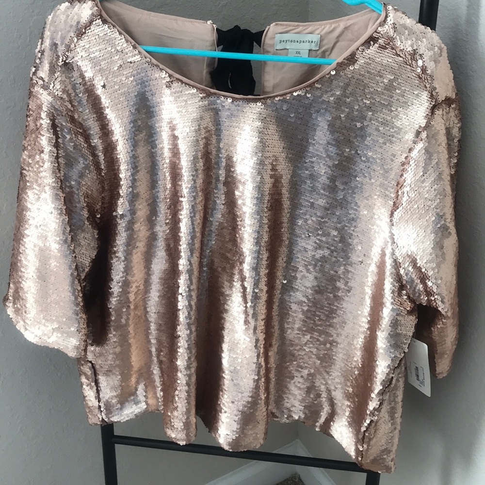 NWT- Rose Gold Sequin Top